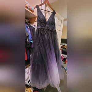 Royal purple ombre ball gown grad dress